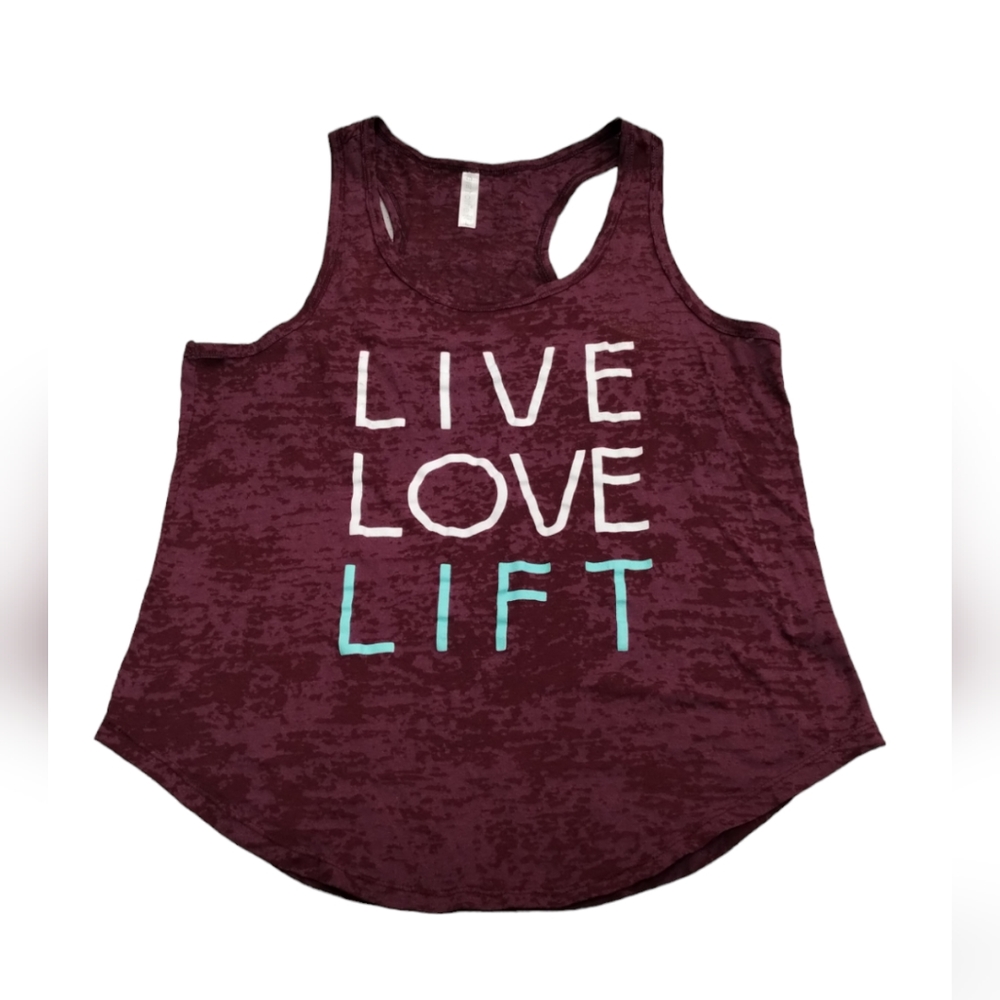 -Ever Hottie Maroon Red Scoop Neck Casual Summer Tank Top Fitness Workout size L